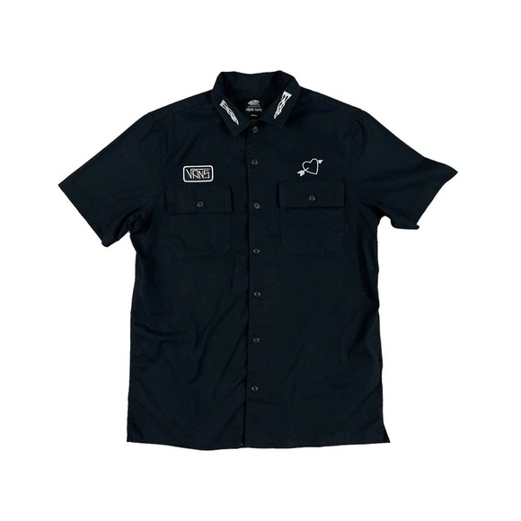 Vans Off The Wall‎ Elijah Berle Men Short Sleeve Button Up Classic FitShirt Sz S - Picture 1 of 7